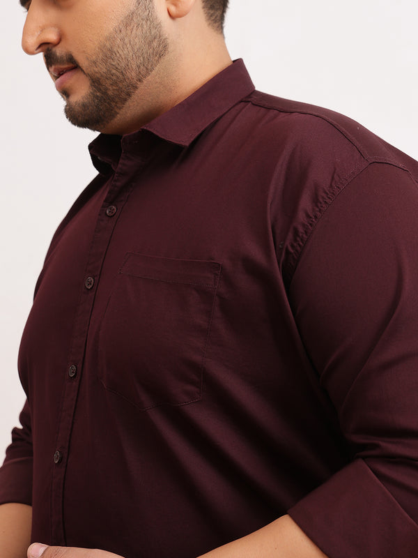 Satin Stretchable Premium Shirt in Wine