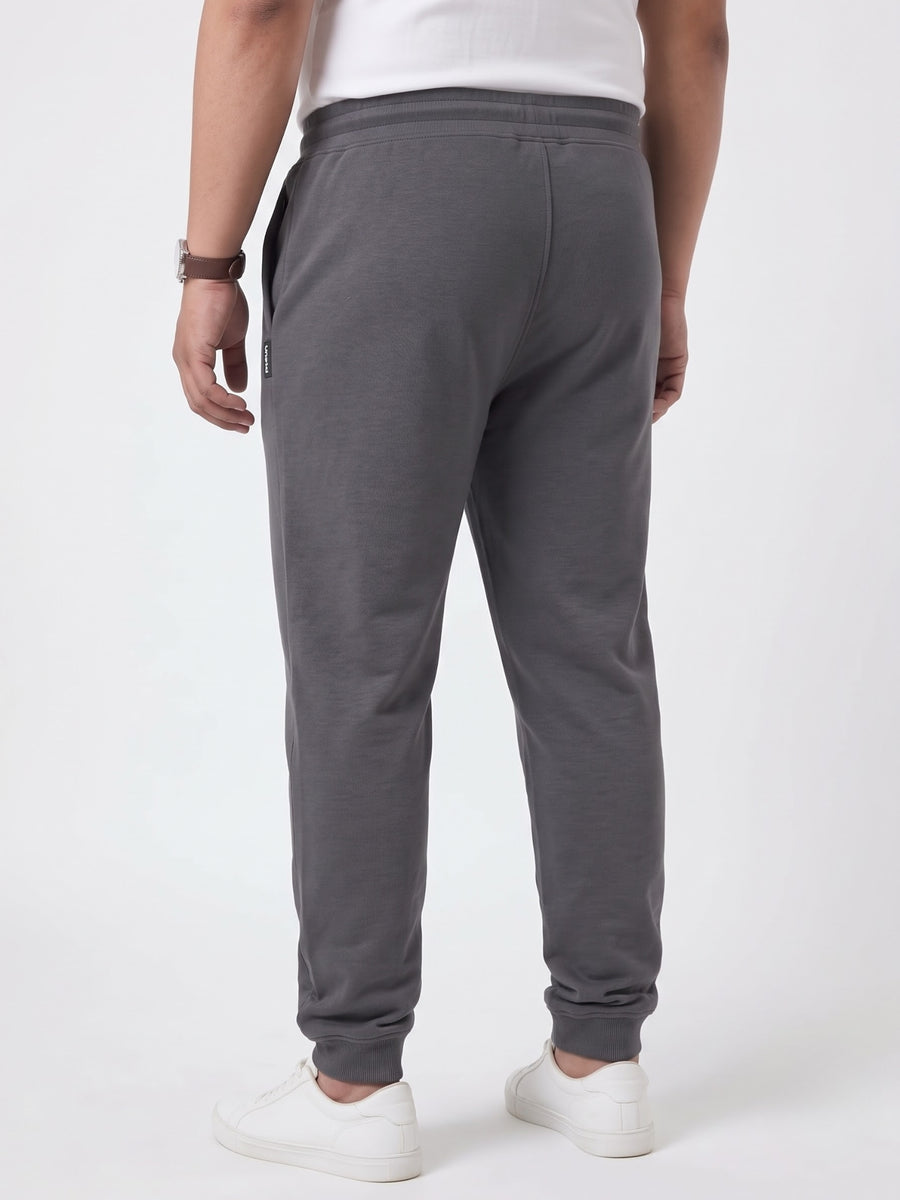 Plus Size French Terry Mid-Rise Joggers with Zip Pocket
