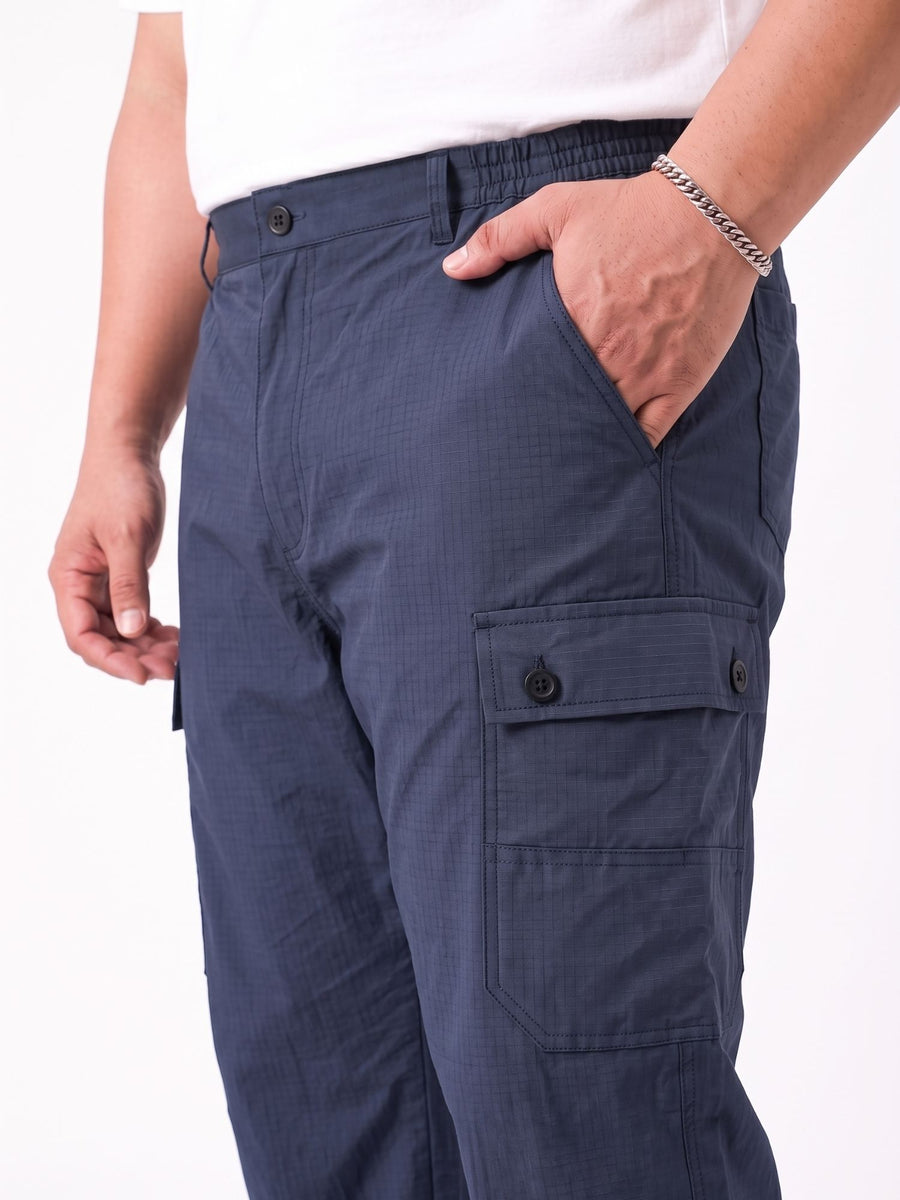 Ribstop Textured 6 Pocket Plus Size Cargo