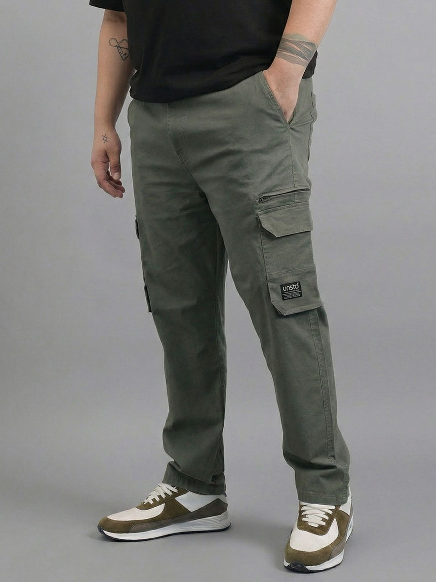 6 Pocket Zipper Cotton Stretch Plus Size Cargo