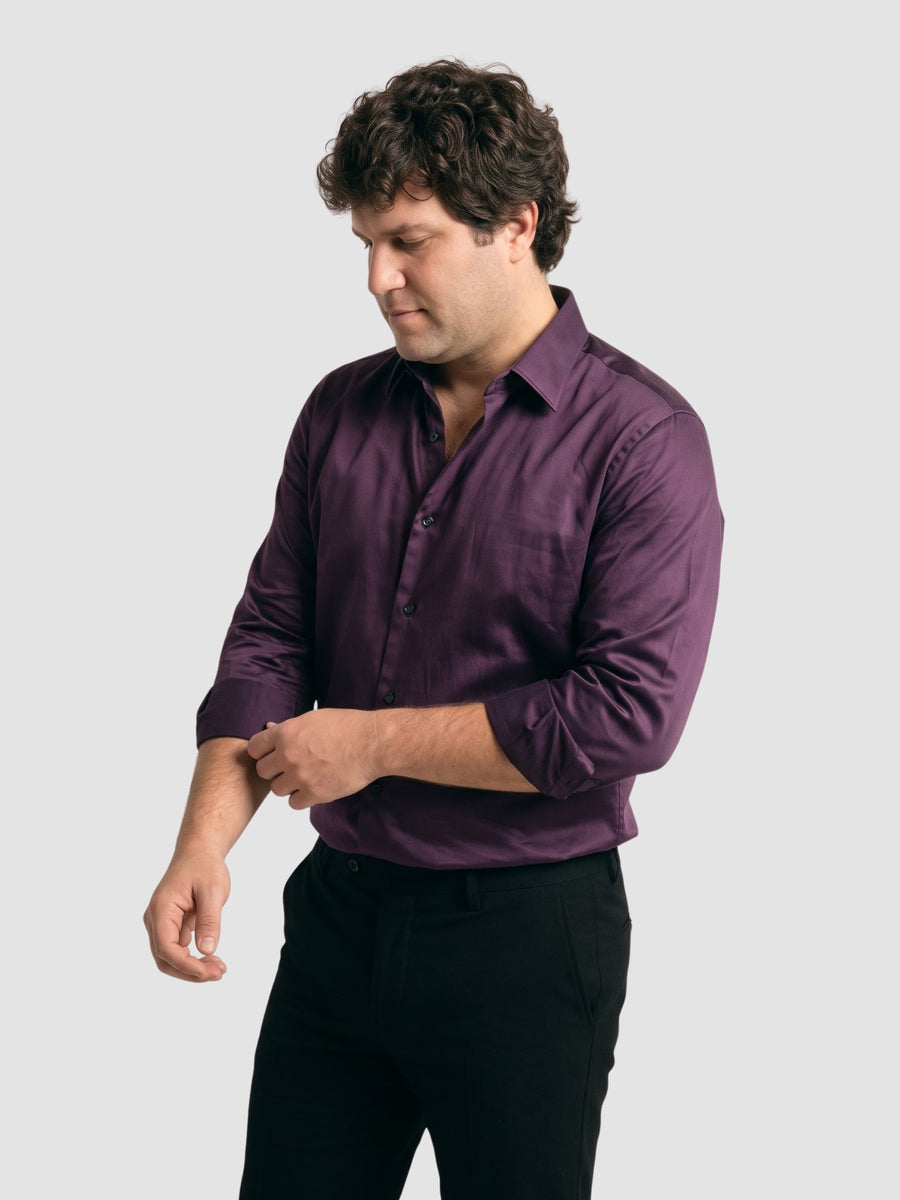 Satin Stretchable Premium Plus Size Shirt