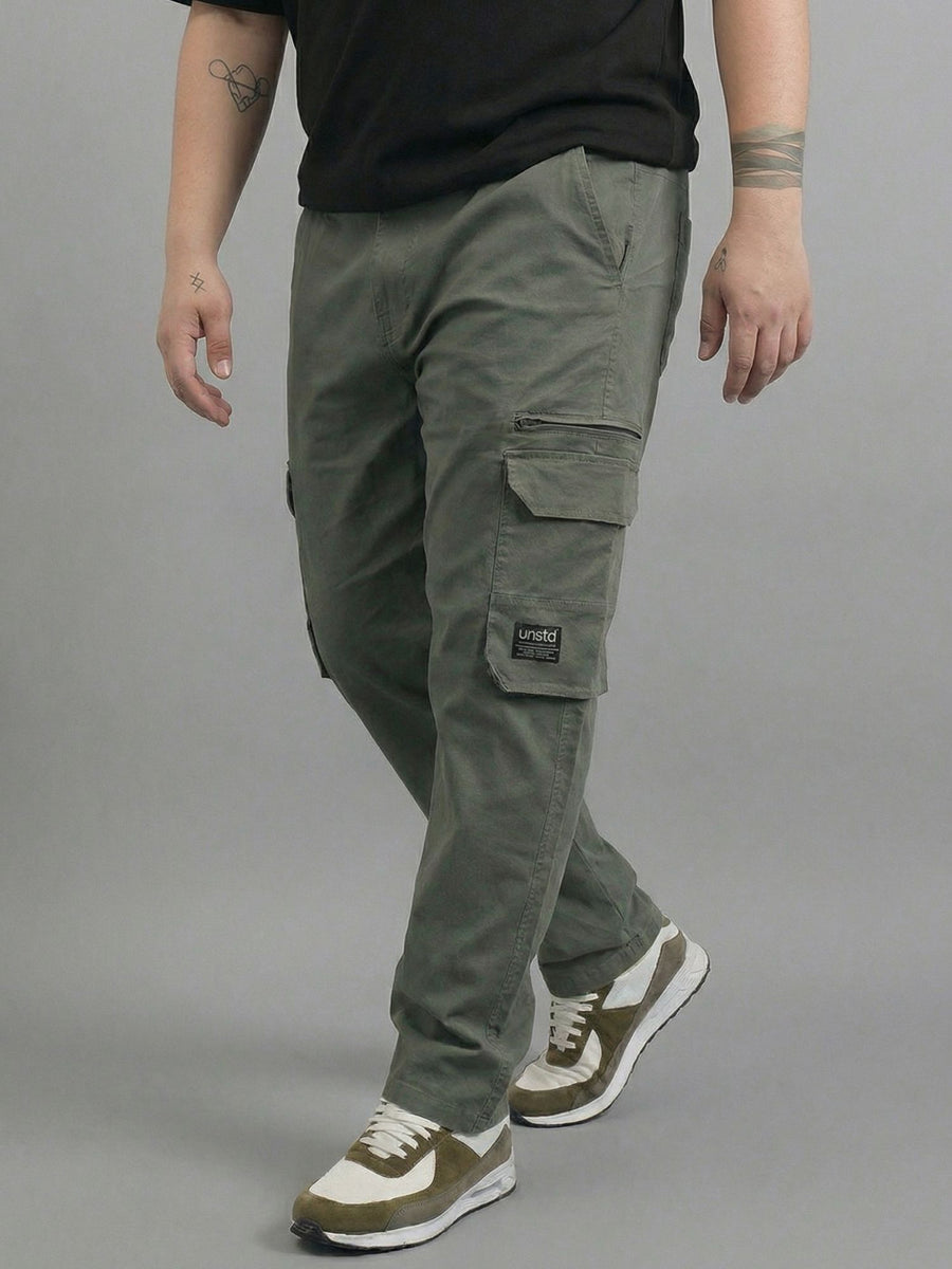6 Pocket Zipper Cotton Stretch Plus Size Cargo