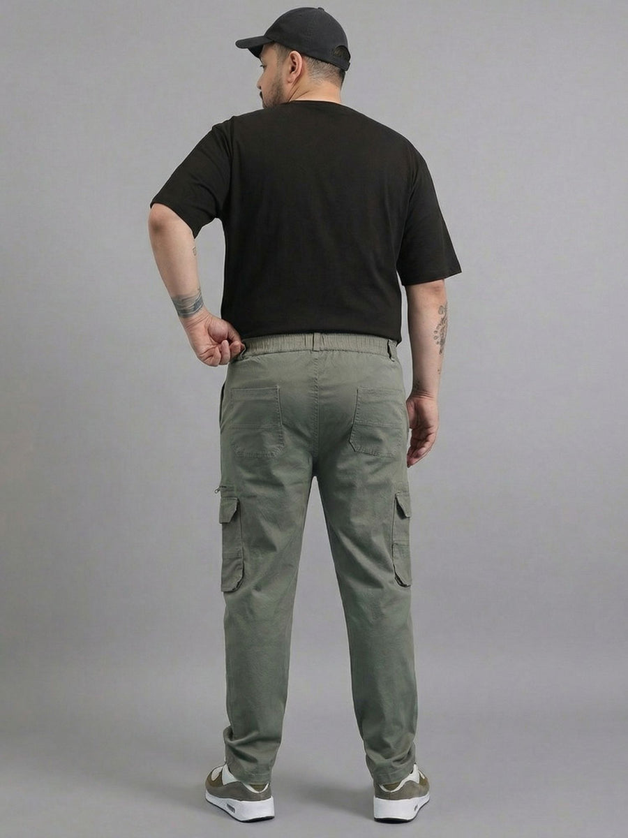 6 Pocket Zipper Cotton Stretch Plus Size Cargo