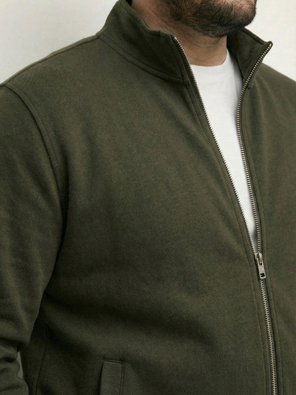 Butter Soft Premium Zipper Jacket in Olive Green