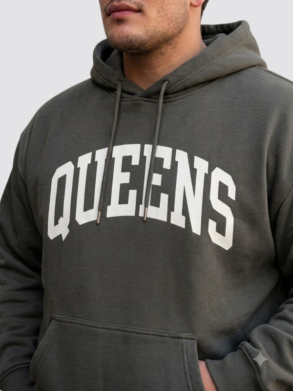 Queens Hoodie in Dark Grey