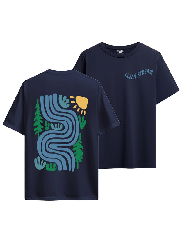 Clean steam T-shirt in Navy Blue