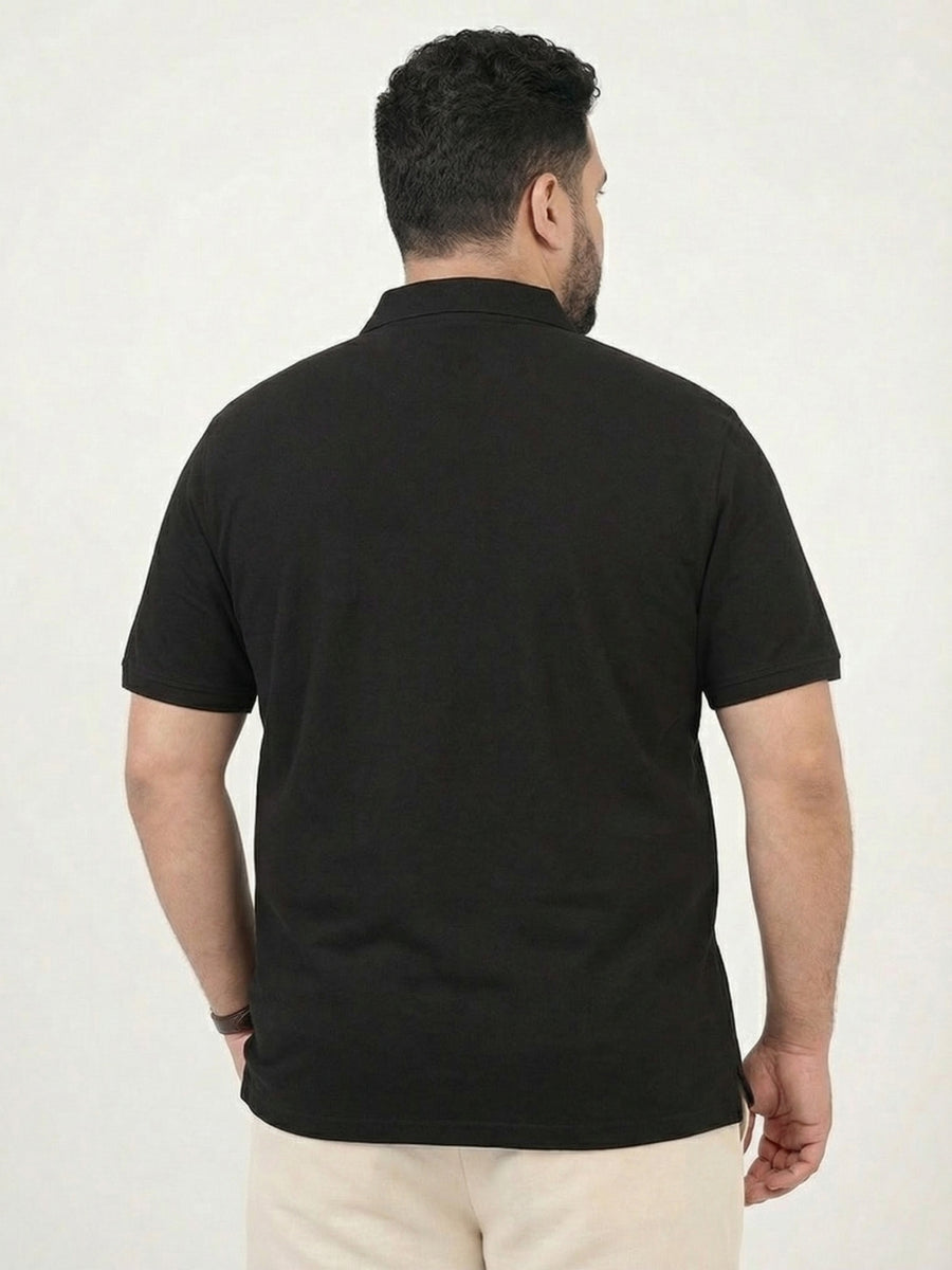 Premium Solid Cotton Plus Size Men Polo T-shirt