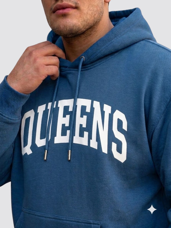 Queens Hoodie in Denim Blue