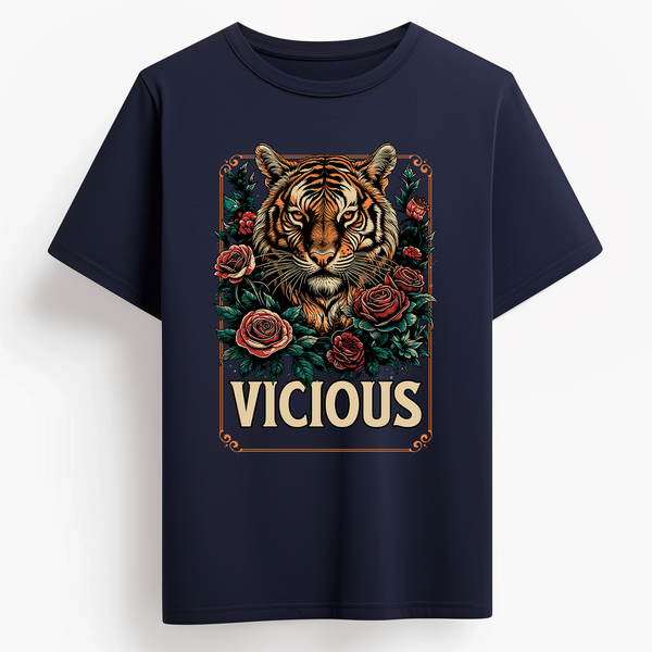 Vicious Streetwear T-Shirt in Navy Blue