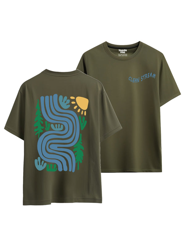 Clean steam T-shirt in Olive Green