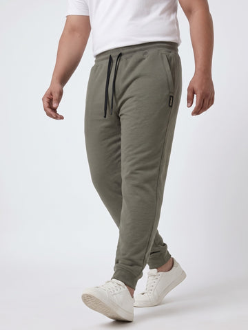 Plus Size French Terry Mid-Rise Joggers with Zip Pocket