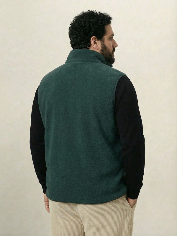 Fleece Half Heavy Weight Zipper Jacket in Sea Moss Green
