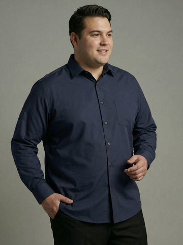 Premium Poplin Solid Plus Size Shirt