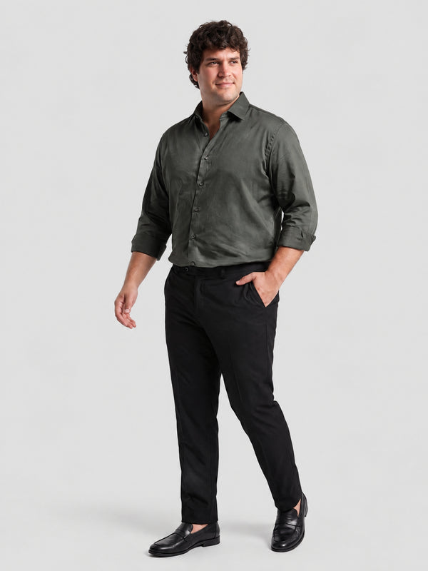 Satin Stretchable Premium Shirt in Dark Grey