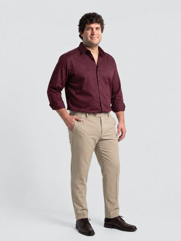 Satin Stretchable Premium Shirt in Wine