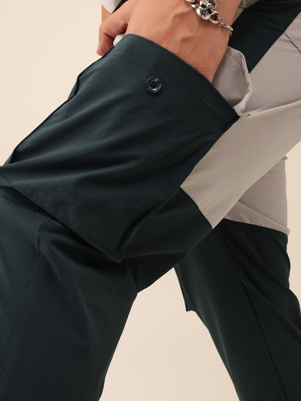 Colour block 6 pocket relax fit cargo plus size