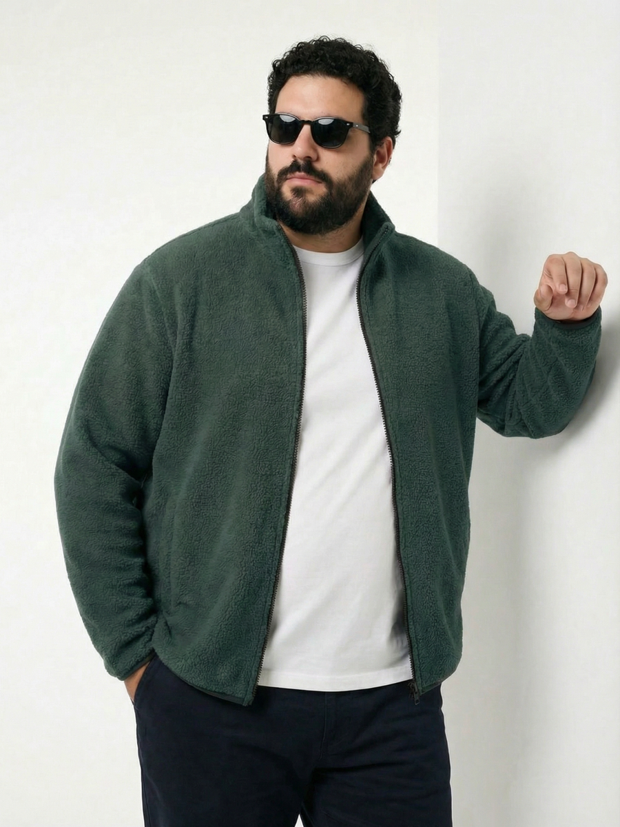 Fleece Heavy Weight Plus size Zipper Jacket