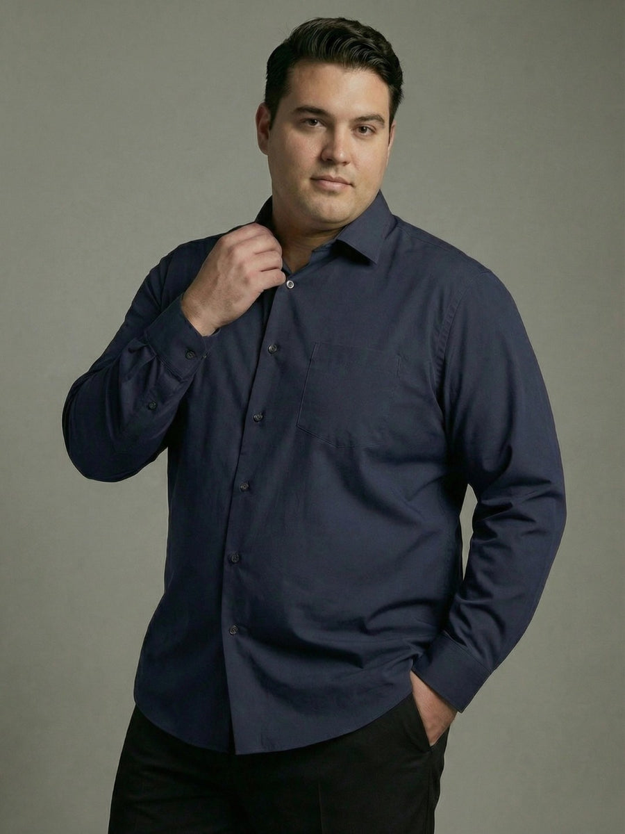 Premium Poplin Solid Plus Size Shirt