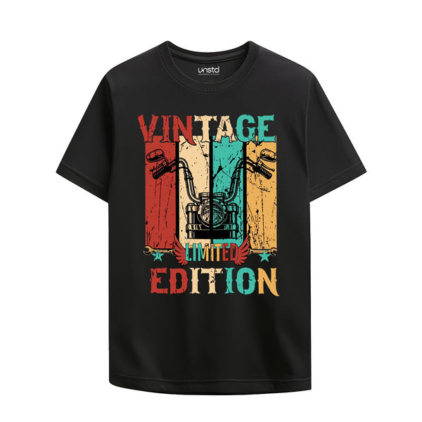 Vintage Motorcycle T-Shirt in Black