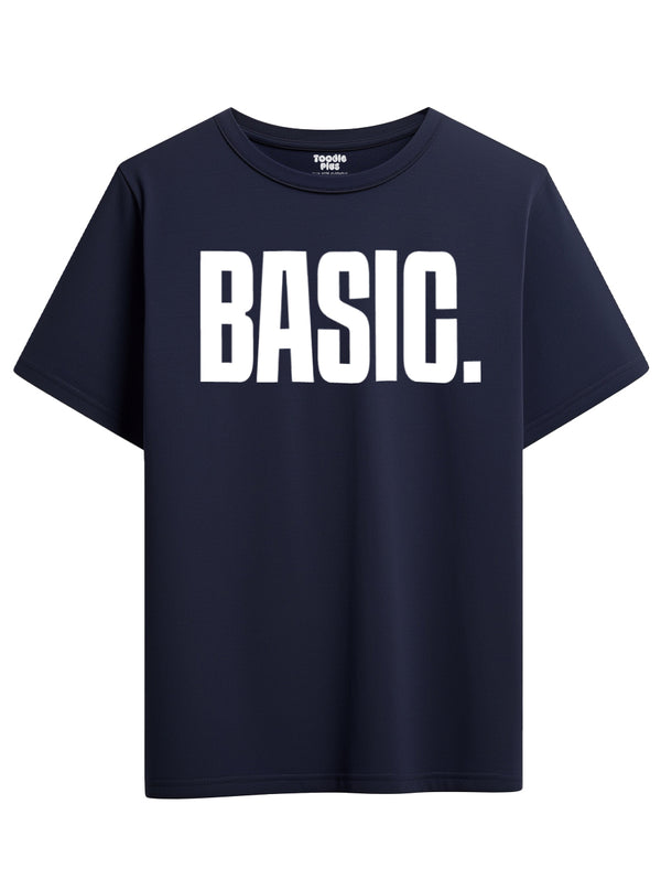 Basic Quote T-Shirt in Navy Blue