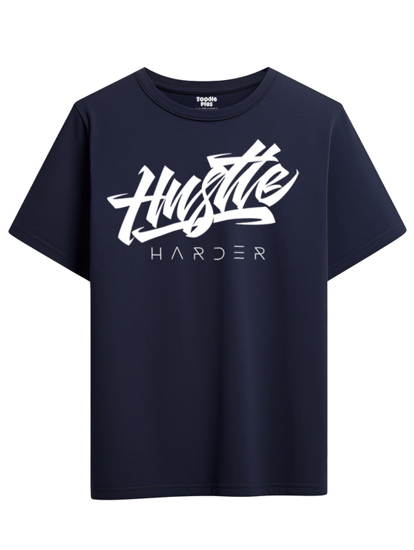 HUSTLE HARD T-shirt in Navy Blue