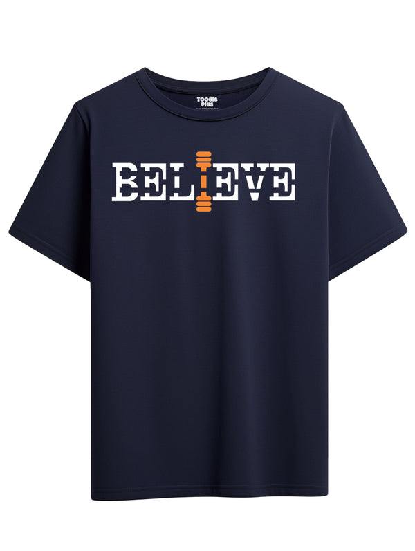 Believe T-Shirt in Navy Blue