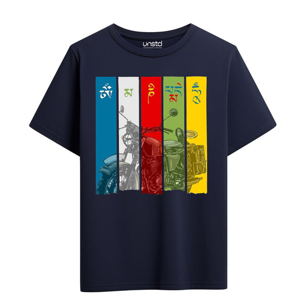 Om Mane Padme Hum T-Shirt in Navy Blue