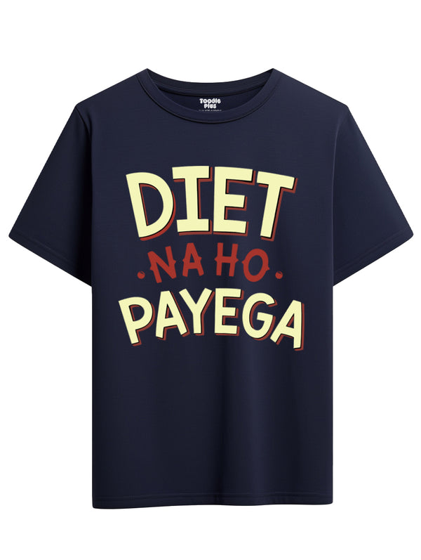 Diet Na Ho Payega T-Shirt in Navy Blue