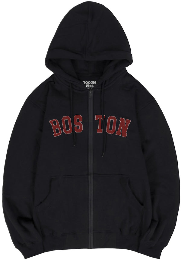 Boston Zipper Hoodie in Black