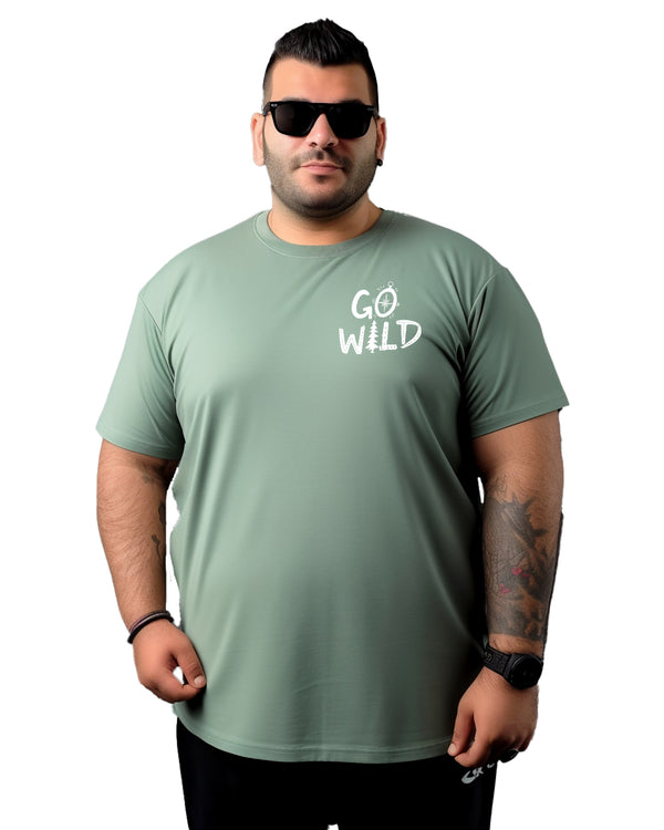 Go Wild Size T-Shirt in Sage Green
