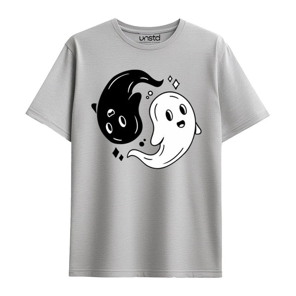 Ying yang ghosts Unisex T-Shirt in Grey Melange