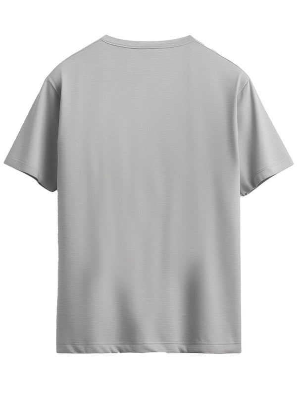 Shark Grey | Solid Crew Neck Men's T-Shirt in -