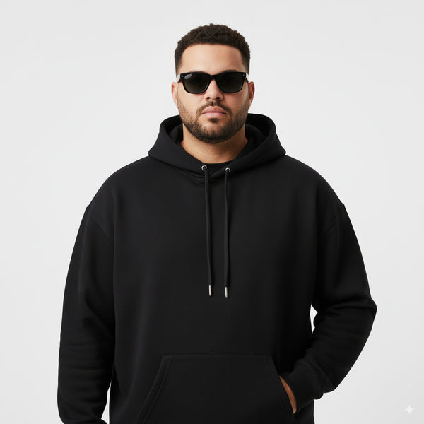Solid Plus Size Hoodie