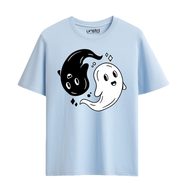 Ying yang ghosts Unisex T-Shirt in Ice Blue