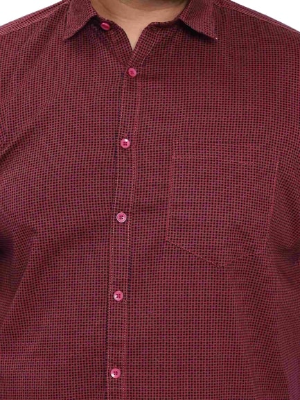 Maroon Satin Cotton Shirt