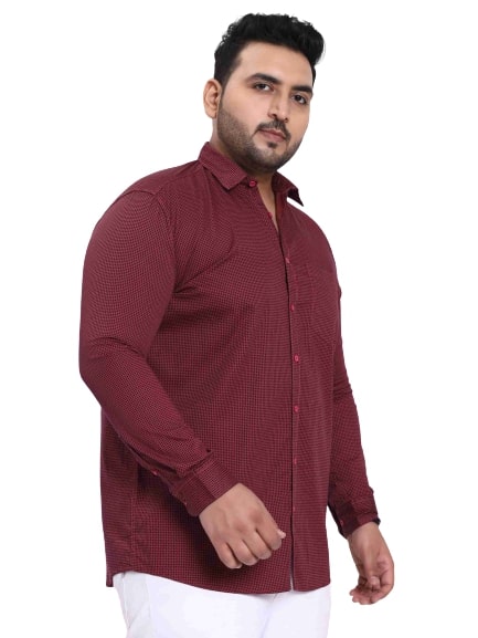 Maroon Satin Cotton Shirt