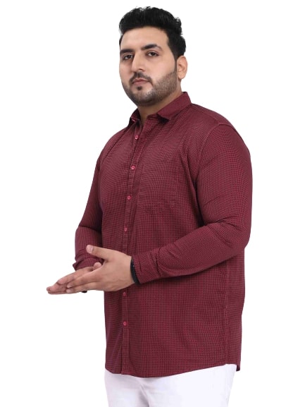 Maroon Satin Cotton Shirt
