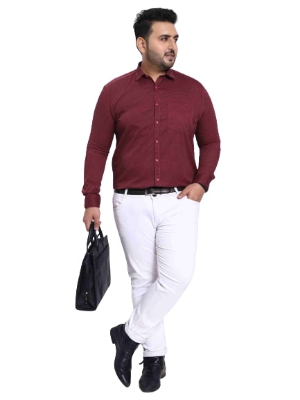 Maroon Satin Cotton Shirt