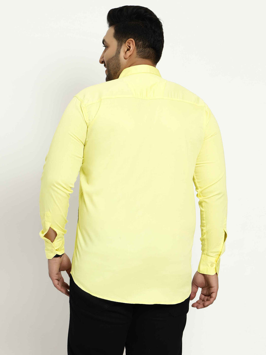 Lemon Yellow White Grey Cut n Sew Plus Size Shirt