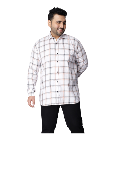 White Checkered Plus Size Shirt