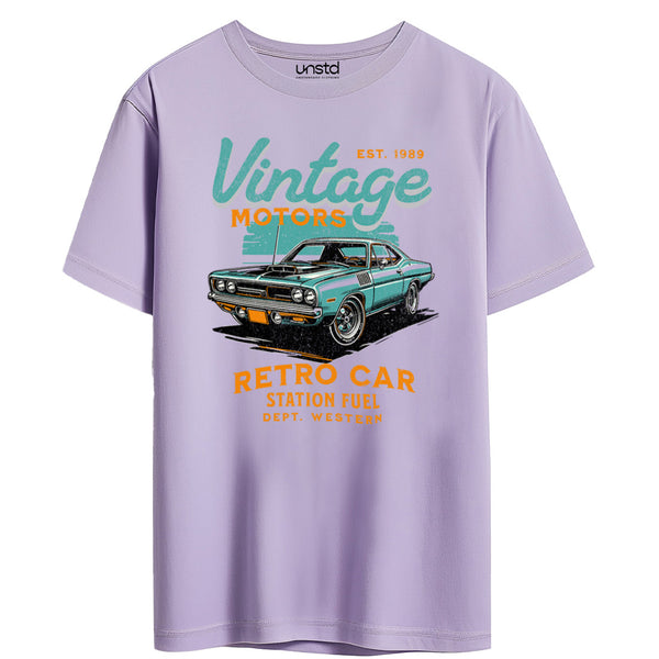 Vintage Motors T-Shirt in Lavender