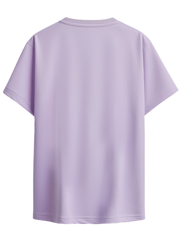 Lavender | Solid Crew Neck Men's T-Shirt in -