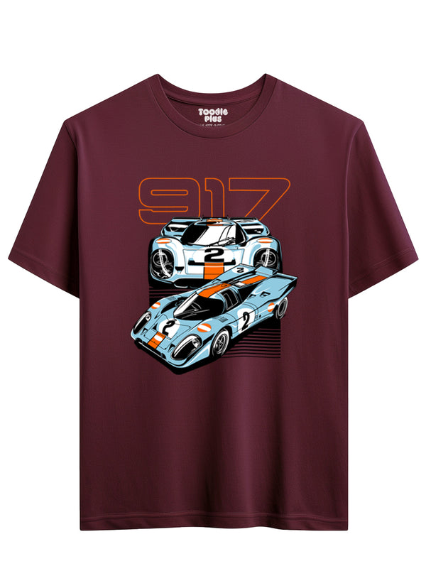 917 Racing Car T-Shirt in Maroon