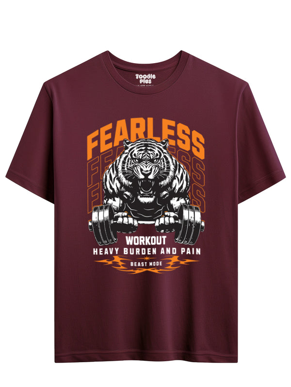 Workout Tiger T-Shirt in Maroon
