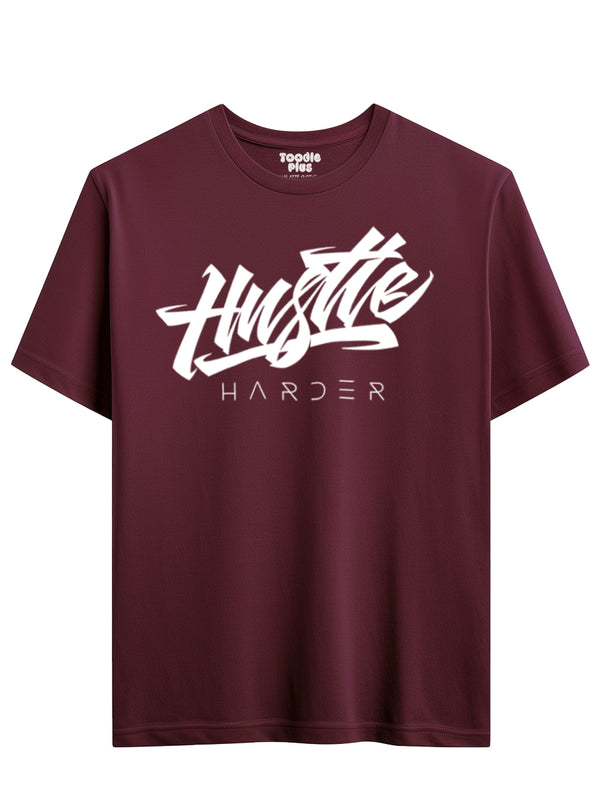 HUSTLE HARD T-shirt in Maroon