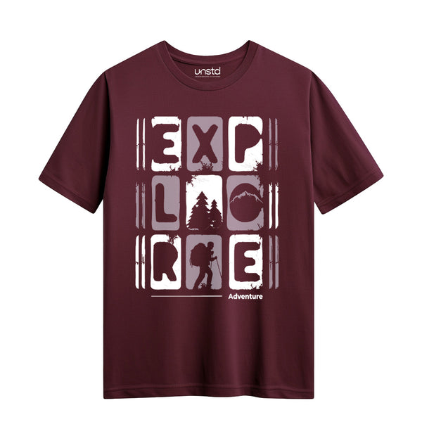 Explore Unisex T-Shirt in Maroon