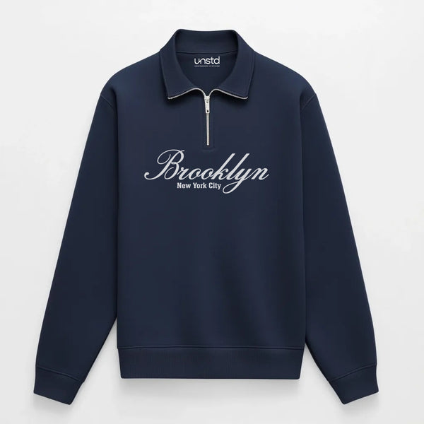 Brooklyn City Quarter-Zip Sweatshirt in Navy Blue