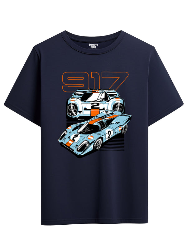 917 Racing Car T-Shirt in Navy Blue