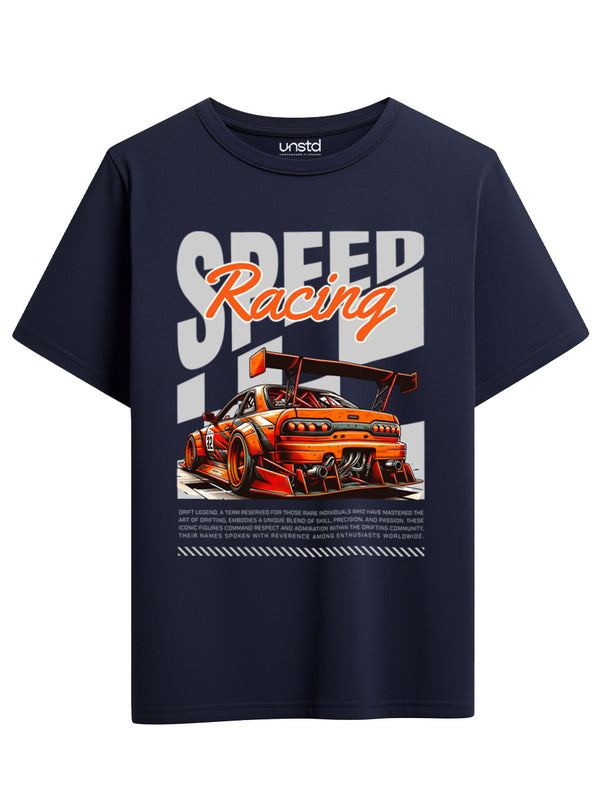 Speed Racing T-Shirt in Navy Blue