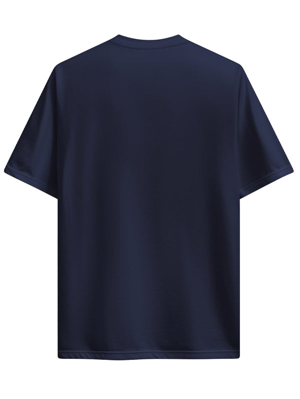 Navy Blue | Solid Crew Neck Men's T-Shirt in -